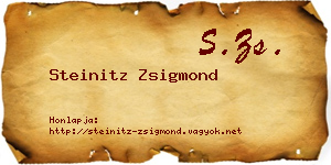 Steinitz Zsigmond névjegykártya